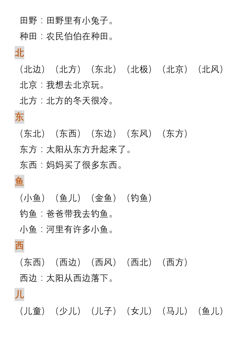 部编人教版一年级上册语文生字组词造句_一年级上下册资料_小学一年级学习资料-25年更新版_1-01、小学一年级语文上册_01、知识汇总