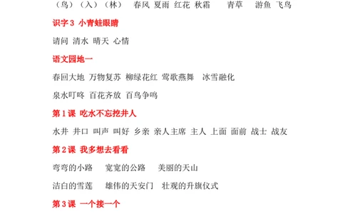 部编版语文一年级下册课后练习题参考答案_一年级上下册资料_小学一年级学习资料-25年更新版_1-02、小学一年级语文下册_3-6-2-2、练习题、作业、专项、试卷_部编（人教）版_预习资料
