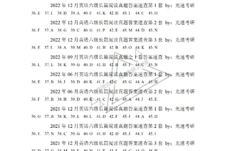 六级长篇阅读答案速查_六级_六级长篇阅读