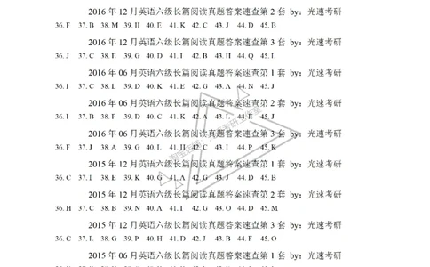 六级长篇阅读答案速查_六级_六级长篇阅读