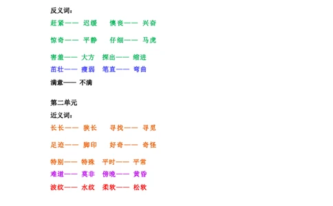 近义词反义词汇总_二年级上下册资料_二年级语数英上下册学习资料_3-7-2、小学二年级语文下册_统编、部编、人教（语文全国统一只有一个版）_1、知识点总结_专项-字词句子