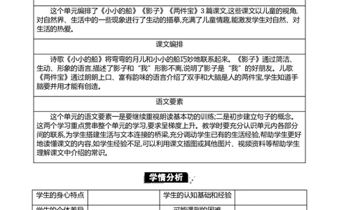 第七单元单元分析_25秋七彩课堂统编版语文一年级上册教学资源包_七彩课堂统编版语文一年级上册教案_优质版教案_第七单元