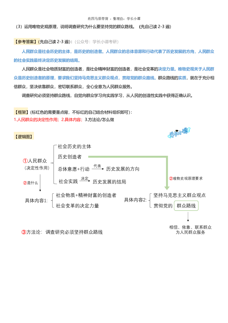 小谭原创：肖四逻辑图带背马原_2026考公资料_（49）政治理论合集_政治理论合集_2025考研政治pdf（笔记）_肖秀荣考研政治_24肖秀荣_2024肖四浓缩背诵笔记_小谭_主观题相关