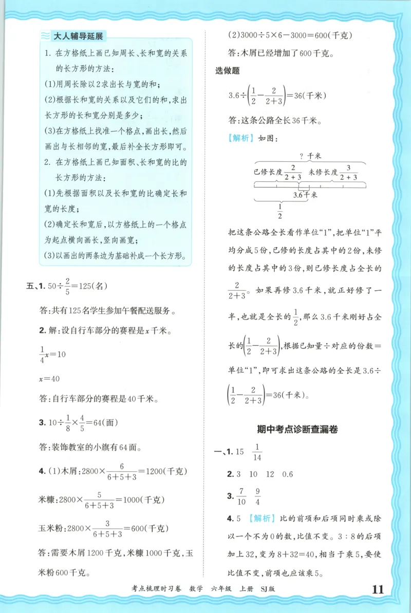 答案_25秋小学语数英习题试卷_数学_苏教版_数学《王朝霞考点梳理时习卷》苏教25秋(1)_考点梳理时习卷数学SJ6上