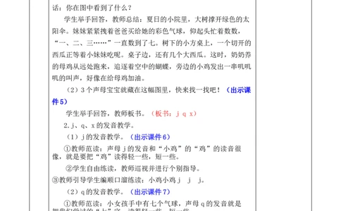汉语拼音6jqx优质版教案_25秋七彩课堂统编版语文一年级上册教学资源包_七彩课堂统编版语文一年级上册教案_优质版教案_第三单元
