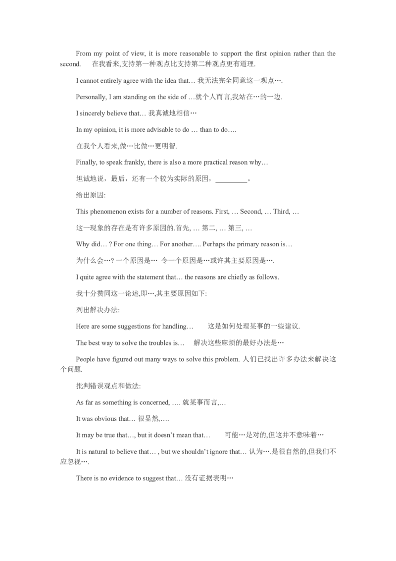 英语四六级写作必备模板和句型_六级_六级写作专项_六级写作