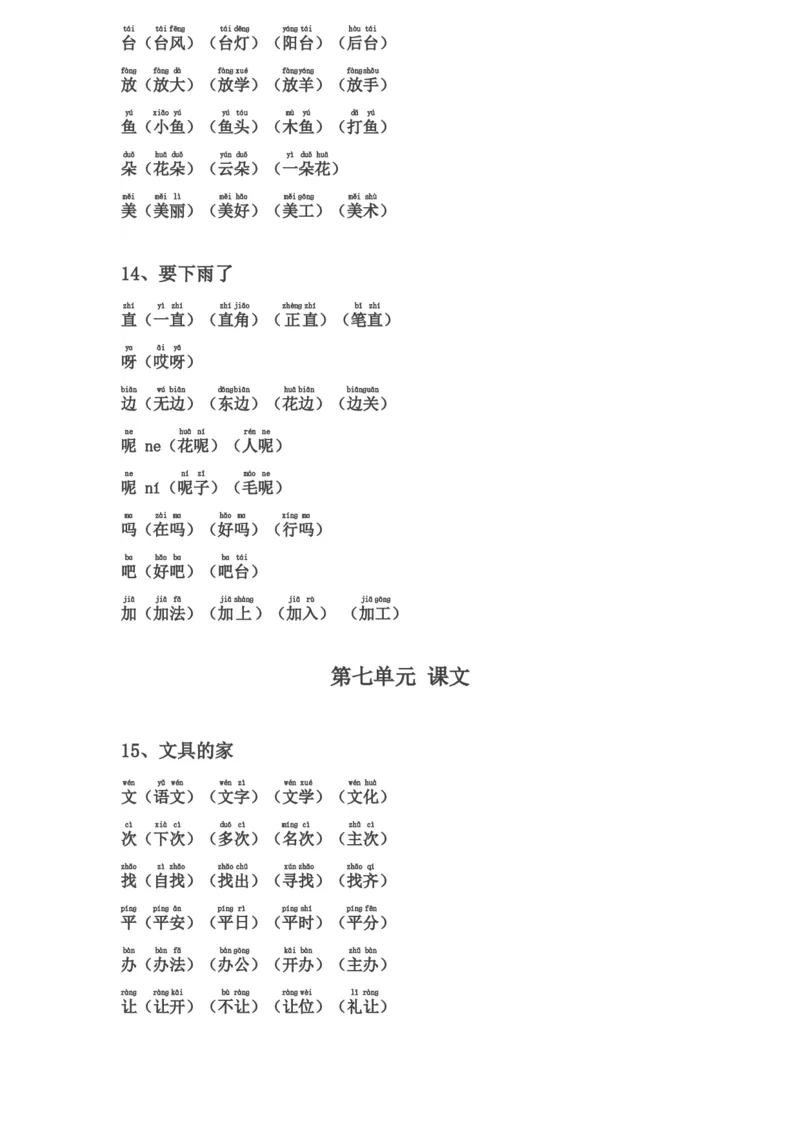 生字表组词(含注音声调全)_一年级上下册资料_一年级上语数英上下册学习资料_3-6-2、小学一年级语文下册_统编、部编、人教（语文全国统一只有一个版）_6、专项练习_组词造句