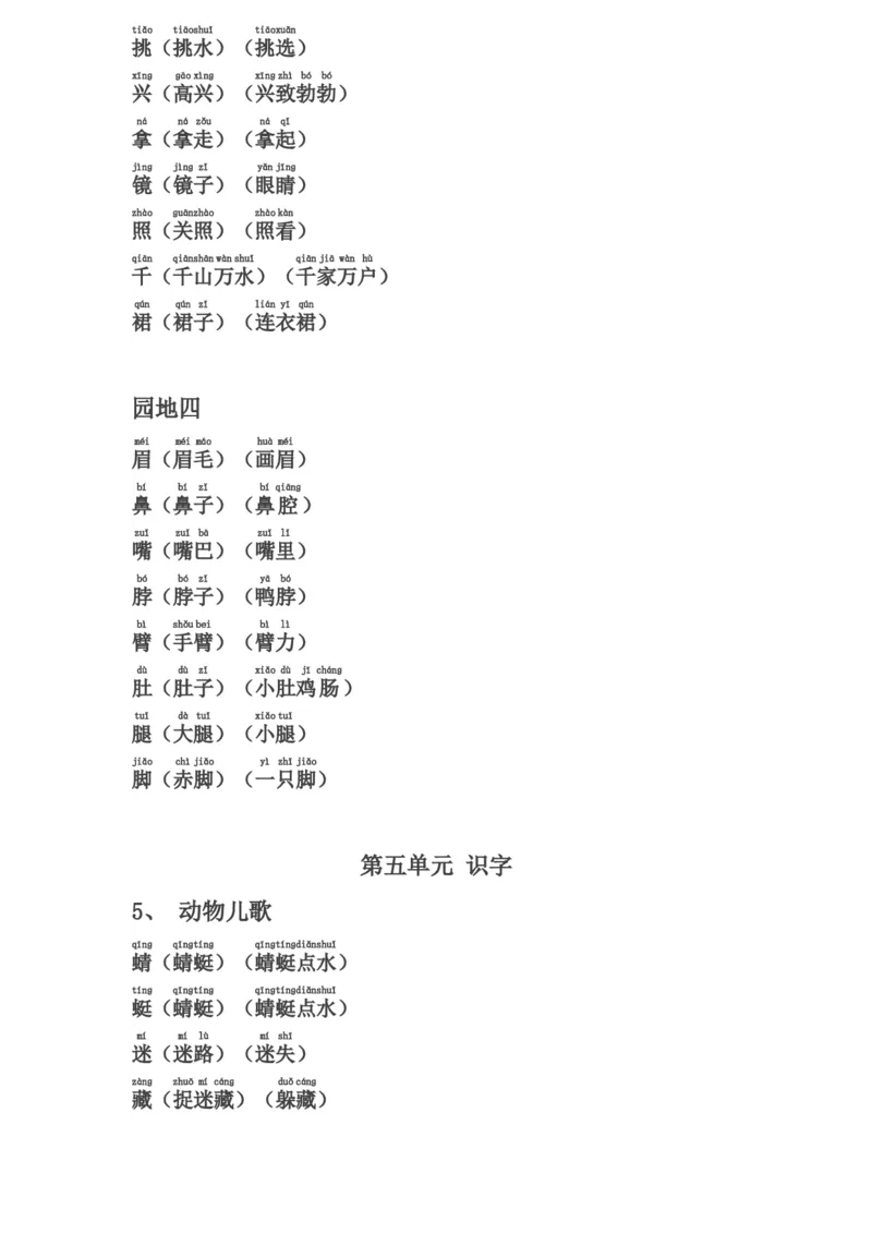 生字表组词(含注音声调全)_一年级上下册资料_一年级上语数英上下册学习资料_3-6-2、小学一年级语文下册_统编、部编、人教（语文全国统一只有一个版）_6、专项练习_组词造句