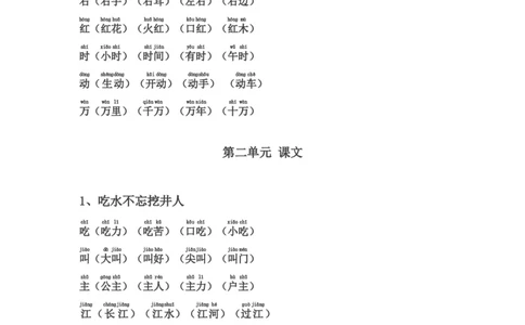 生字表组词(含注音声调全)_一年级上下册资料_一年级上语数英上下册学习资料_3-6-2、小学一年级语文下册_统编、部编、人教（语文全国统一只有一个版）_6、专项练习_组词造句