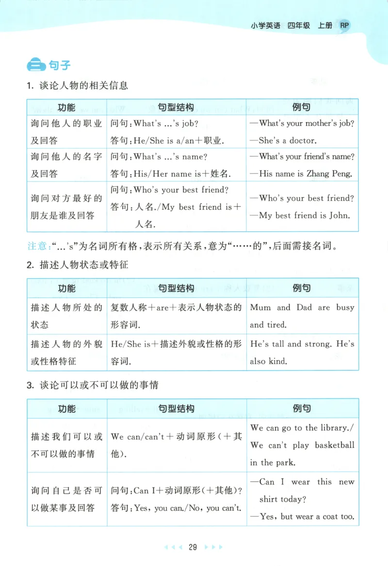 四年级英语上册人教PEP版25秋《53天天练》知识清单_25秋小学语数英习题试卷_英语_人教版_1-6年级英语上册人教PEP版25秋《53天天练》_四年级英语上册人教PEP版25秋《53天天练》