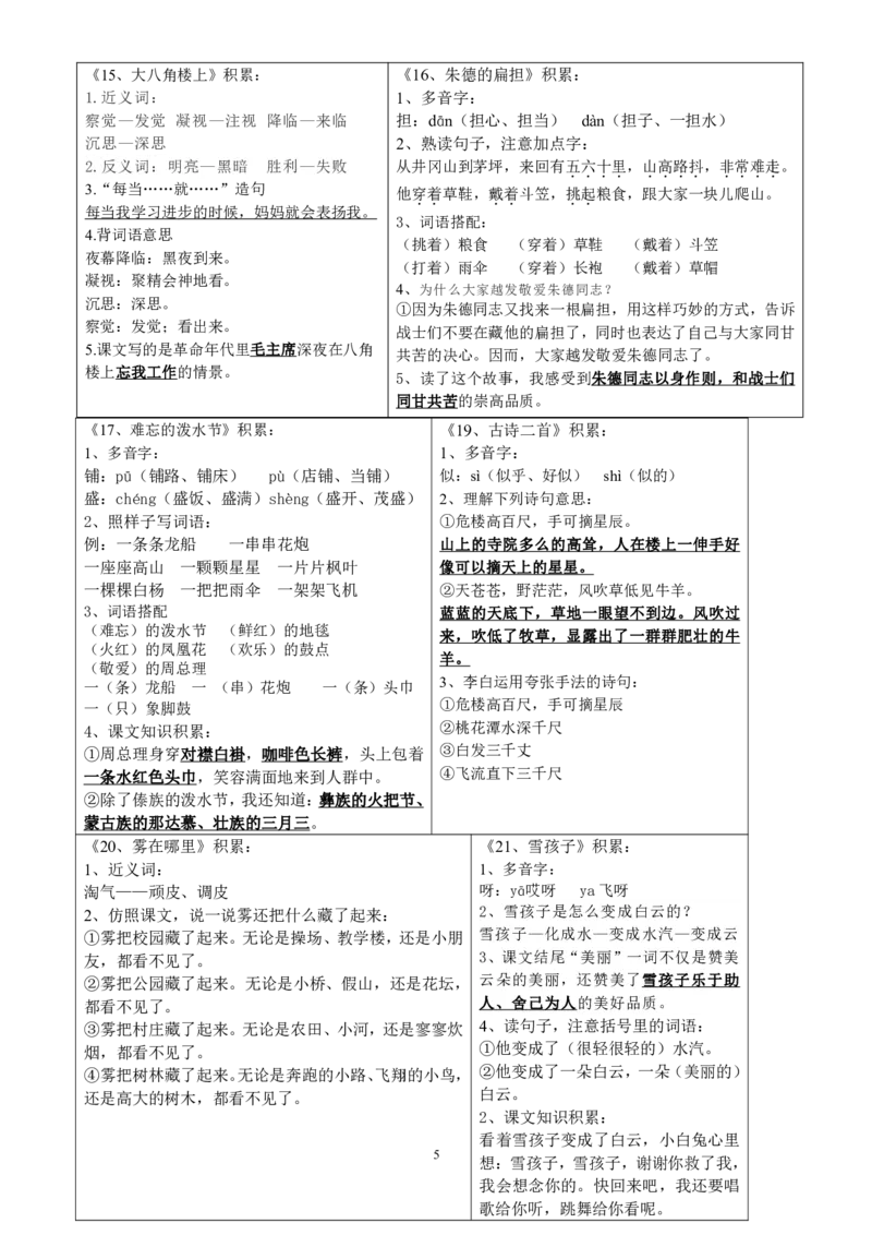 课课贴2年级上册每课重点生字组词认读贴，贴在课本空白处(1)_二年级上下册资料_二年级上册小红书同款资料_二年级