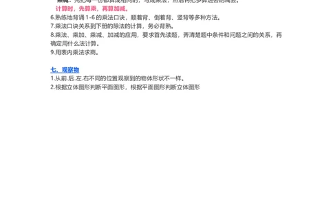 苏教版小学数学二年级上册知识重难点汇编_二年级上下册资料_小学二年级学习资料-25年更新版_2-03、小学二年级数学上册_2-3-1、复习、知识点、归纳汇总_苏教版