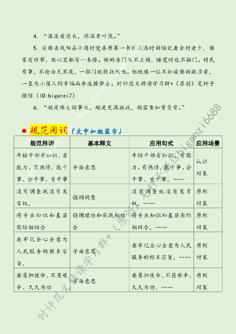 0906---标注绿-扎根基层沃土写青春_2026考公资料_（57）申论材料_00、笔杆子晨读材料_2024笔杆子晨读_笔杆子9月时政_0906扎根基层沃土写青春话题：青年青春