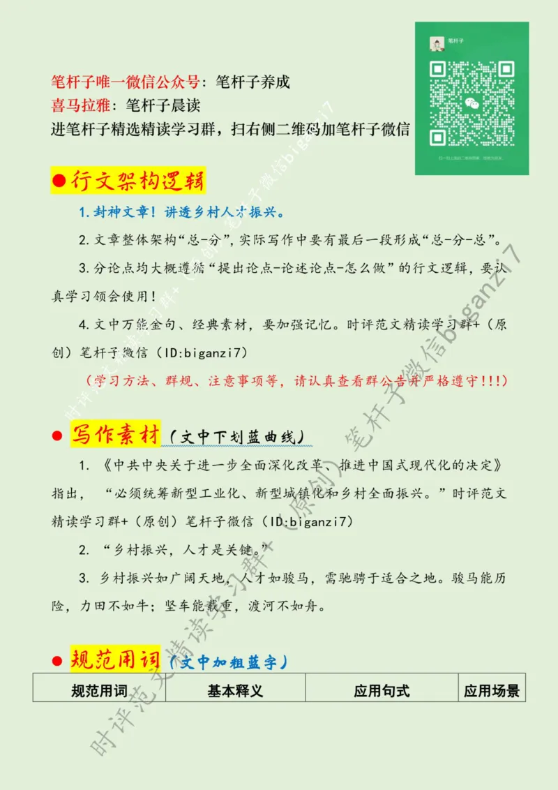 1012---标注绿-紧盯人才&ldquo;选育用&rdquo;奏响乡村振兴&ldquo;三部曲&rdquo;_2026考公资料_（57）申论材料_00、笔杆子晨读材料_2024笔杆子晨读_笔杆子10月时政