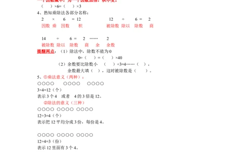 沪教版二年级上数学知识点_二年级上下册资料_小学二年级学习资料-25年更新版_2-03、小学二年级数学上册_2-3-1、复习、知识点、归纳汇总_沪教版