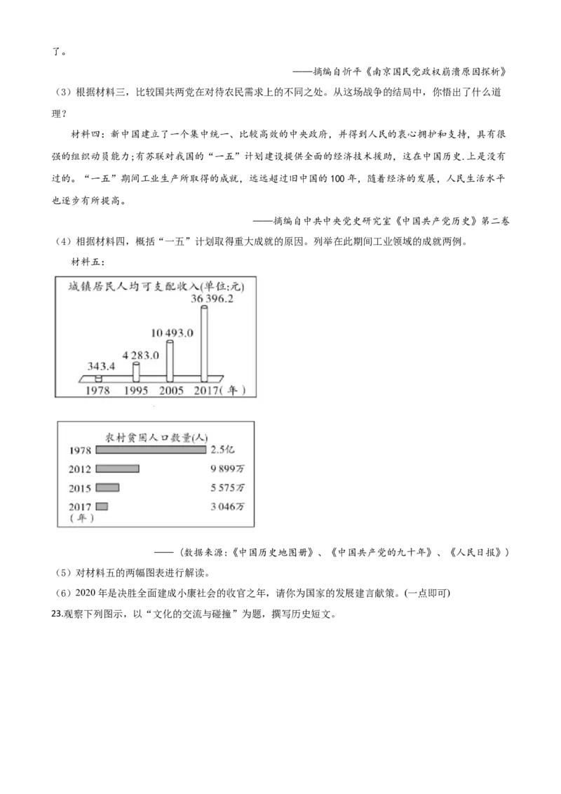 2020年吉林省长春市中考历史真题（空白卷）_吉林省长春市-历年中考真题_6-吉林省长春市-中考历史（2016-2025）