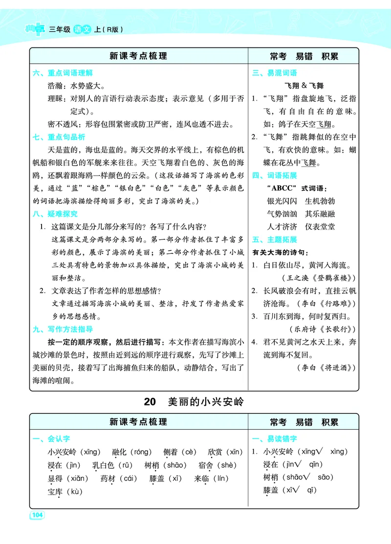 部编版三年级（上册）语文全册每一课考点梳理(需掌握)_三年级上下册资料_小学三年级学习资料-25年更新版_3-01、小学三年级语文上册_3-1-1、复习、知识点、归纳汇总