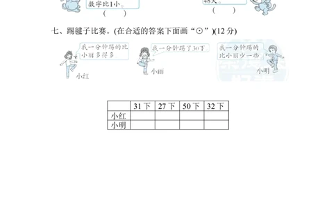 期末复习冲刺卷专项能力提升卷1_一年级上下册资料_一年级上语数英上下册学习资料_3-6-4、小学一年级数学下册_冀教版_6、专项练习