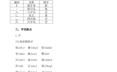 第八单元核心知识点_25秋七彩课堂统编版语文一年级上册教学资源包_七彩课堂统编版语文一年级上册习题_单元知识小结_第八单元知识小结