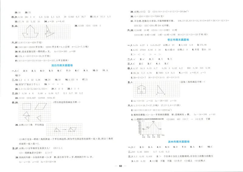 答案_25秋小学语数英习题试卷_数学_青岛版（五四+六三）_数学《阳光同学全优好卷》青岛6325秋(1)_阳光同学全优好卷数学QD5上