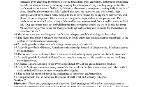 2013年6月六级阅读真题（二）_六级_六级仔细阅读_六级阅读（2010-2014）_2013.06六级