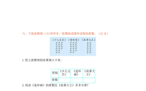 第七单元测试卷1_三年级上下册资料_三年级上语数英上下册学习资料_3-8-4、小学三年级数学下册_北师大版_3、单元测试卷