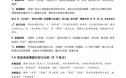 近5年全国各地中考语文古诗文阅读之情感主旨35个高频考点+20个高频易错点_462026中考语文一轮复习练考点+练专题+练模块_古诗文阅读之情感主旨