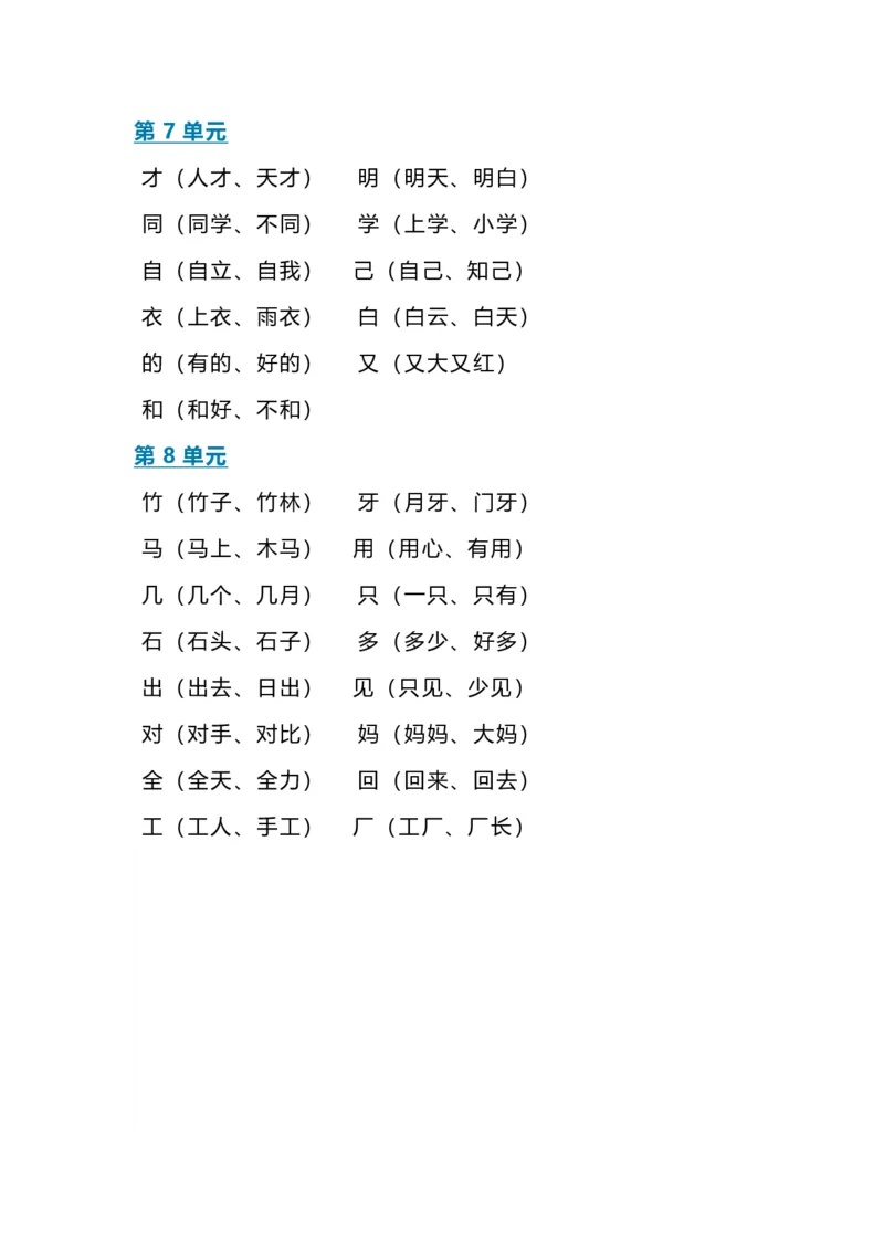 期末复习知识点_一年级上下册资料_一年级上语数英上下册学习资料_3-6-1、小学一年级语文上册_统编、部编、人教（语文全国统一只有一个版）_1、知识点总结_期末总复习