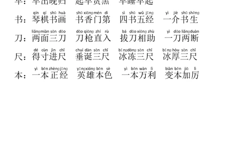 生字对应成语_一年级上下册资料_一年级上语数英上下册学习资料_3-6-1、小学一年级语文上册_统编、部编、人教（语文全国统一只有一个版）_1、知识点总结_专项-词语句子