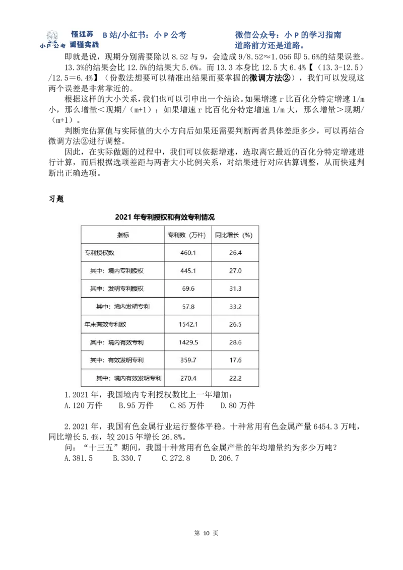 小P公考资料分析理论讲义2025年版_2026考公资料_（12）小p公考_2025合集_行测小p公考（P神）公众号：上岸总站