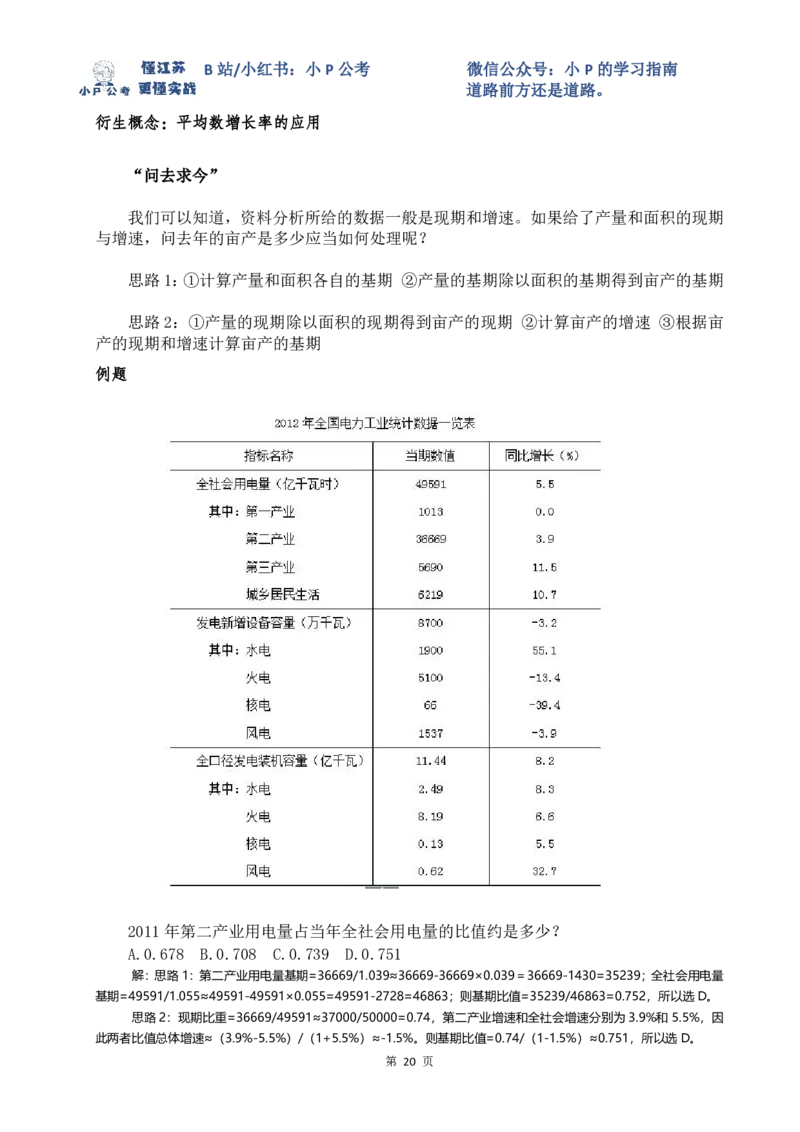 小P公考资料分析理论讲义2025年版_2026考公资料_（12）小p公考_2025合集_行测小p公考（P神）公众号：上岸总站