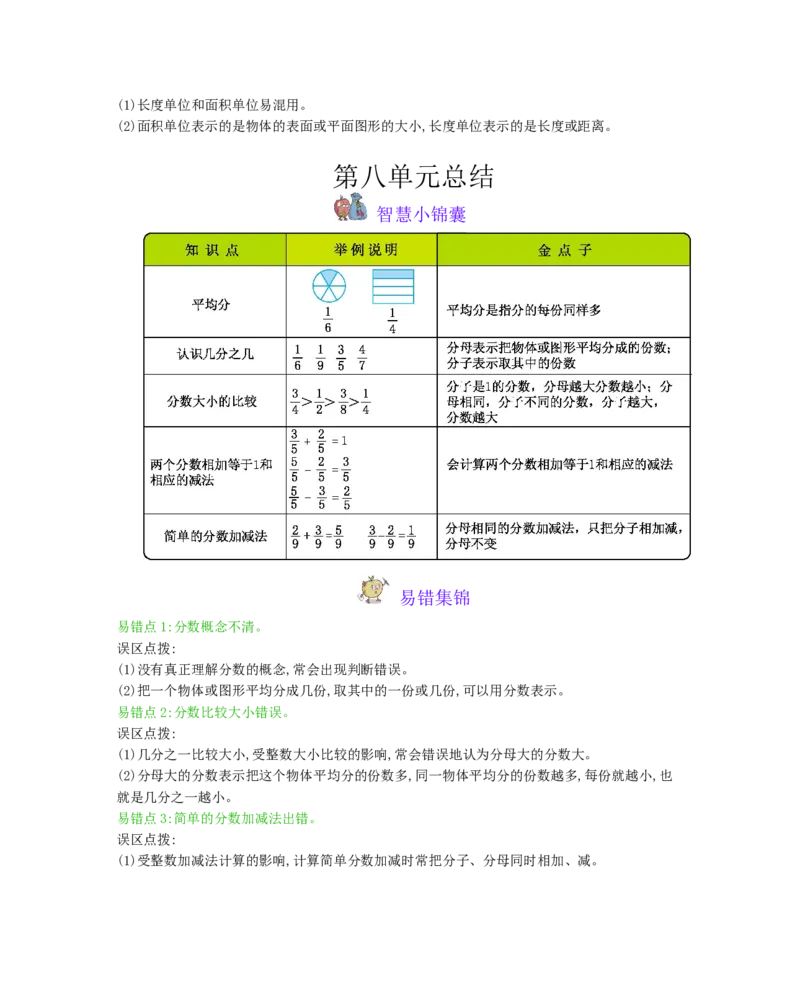 本册知识清单_三年级上下册资料_小学三年级学习资料-25年更新版_3-04、小学三年级数学下册_3-4-1、复习、知识点、归纳汇总_冀教版