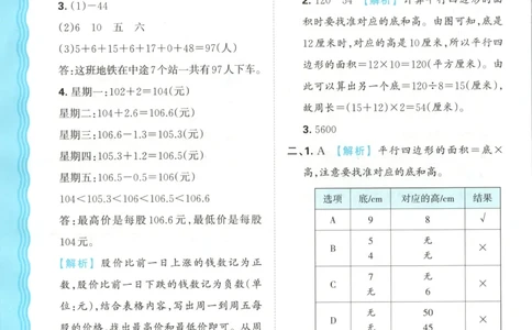 答案_25秋小学语数英习题试卷_数学_苏教版_数学《王朝霞考点梳理时习卷》苏教25秋(1)_考点梳理时习卷数学SJ5上