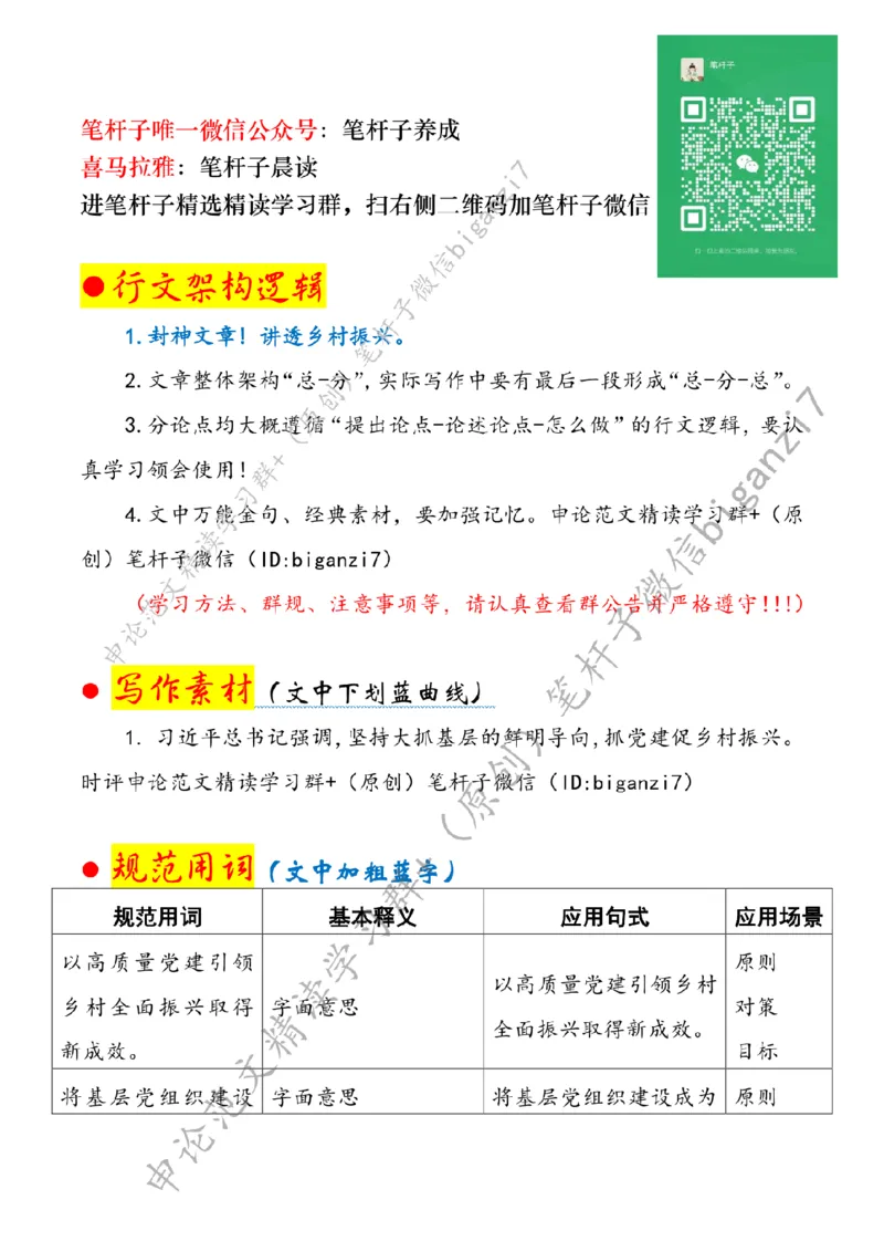 1031---标注白-走稳党建引领振兴路_2026考公资料_（57）申论材料_00、笔杆子晨读材料_2024笔杆子晨读_笔杆子10月时政_1031走稳党建引领振兴路话题：乡村振兴