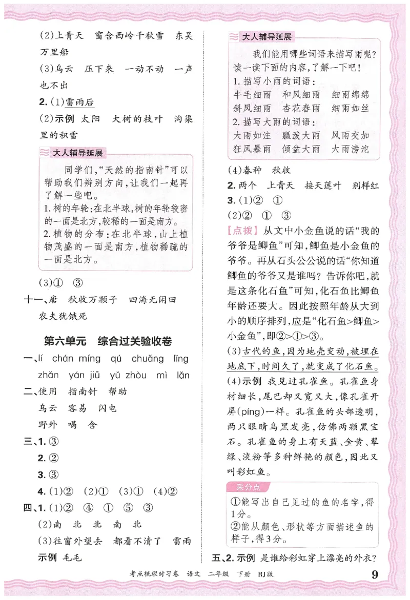 考点梳理时习卷语文二年级下答案精解精析_二年级上下册资料_53黄冈多个品牌系列资料_英语