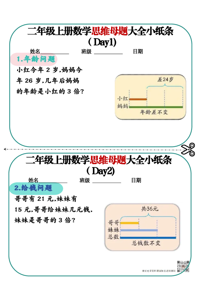 空白版思维母题(1)_二年级上下册资料_二年级上册小红书同款资料_二年级