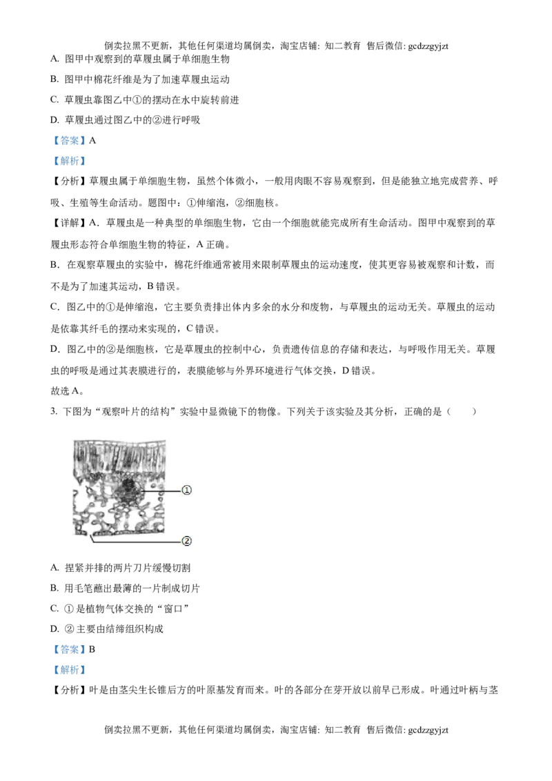 精品解析：2025年吉林省长春市中考生物真题（解析版）_吉林省长春市-历年中考真题_9-吉林省长春市-中考生物（21-25）_精品解析：2025年吉林省长春市中考生物真题