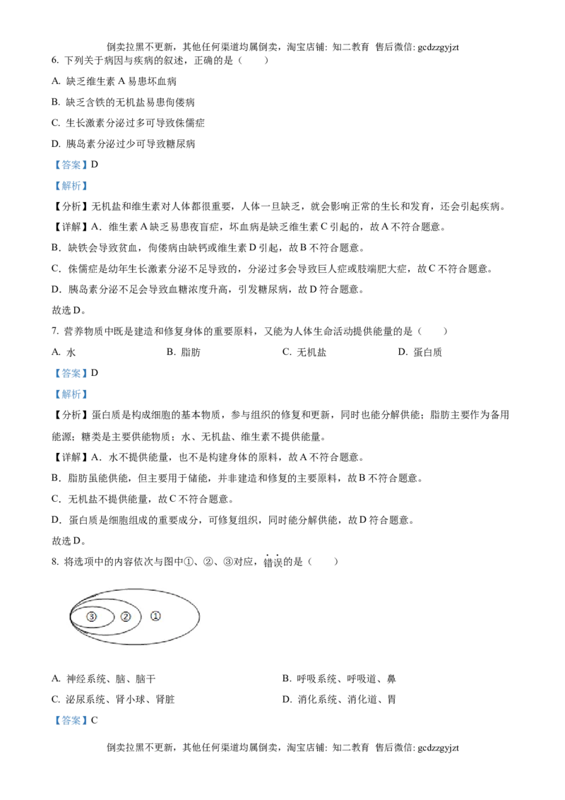 精品解析：2025年吉林省长春市中考生物真题（解析版）_吉林省长春市-历年中考真题_9-吉林省长春市-中考生物（21-25）_精品解析：2025年吉林省长春市中考生物真题