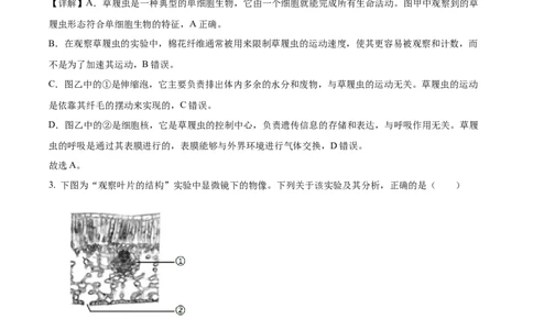 精品解析：2025年吉林省长春市中考生物真题（解析版）_吉林省长春市-历年中考真题_9-吉林省长春市-中考生物（21-25）_精品解析：2025年吉林省长春市中考生物真题