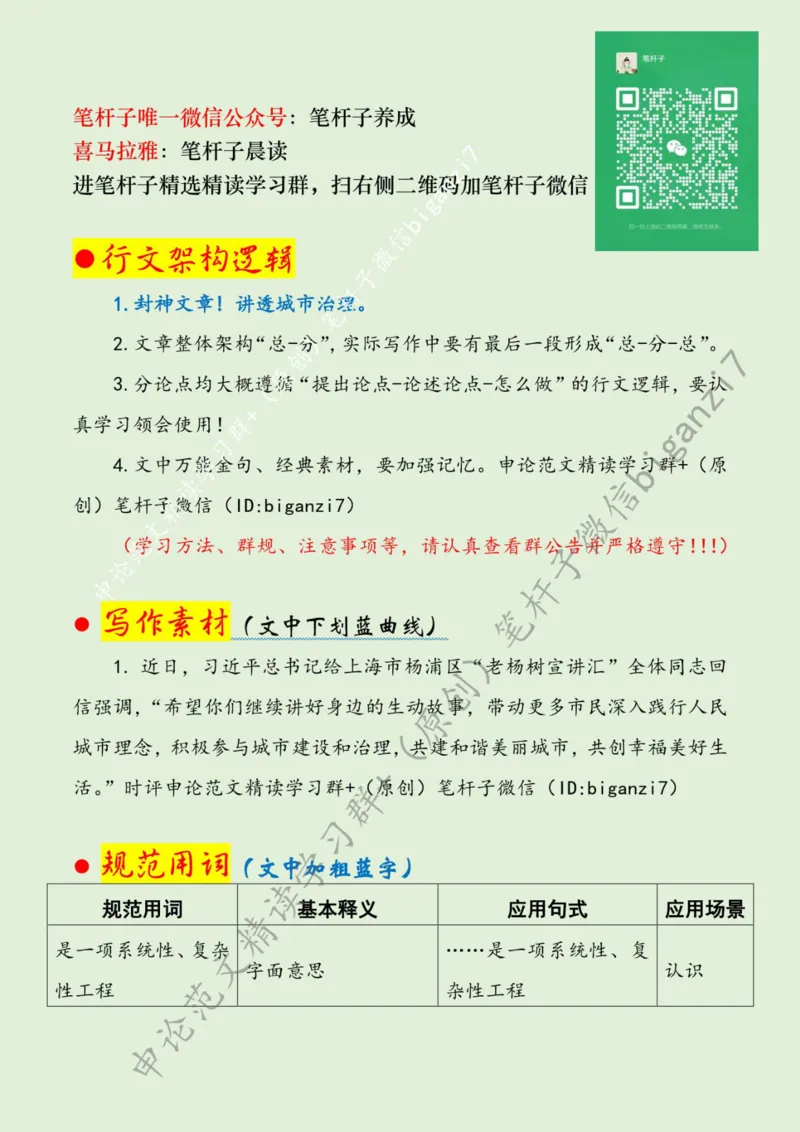 1111---标注绿-共绘城市基层治理幸福图景_2026考公资料_（57）申论材料_00、笔杆子晨读材料_2024笔杆子晨读_笔杆子11月时政_11月11日