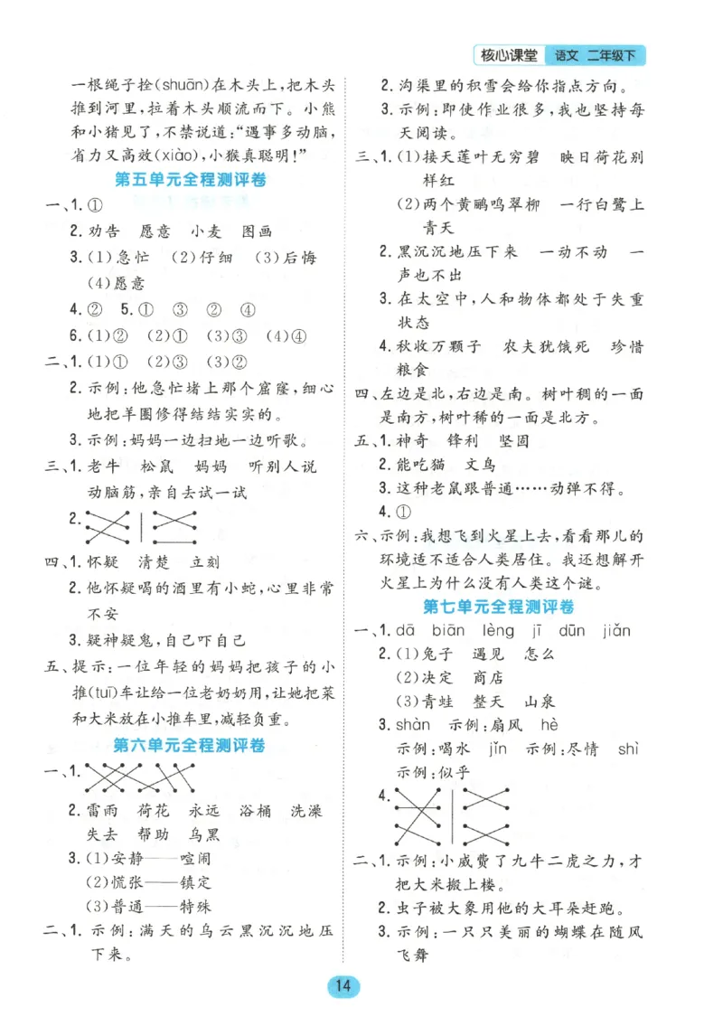 核心课堂.语文二年级.下_二年级上下册资料_53黄冈多个品牌系列资料_语文