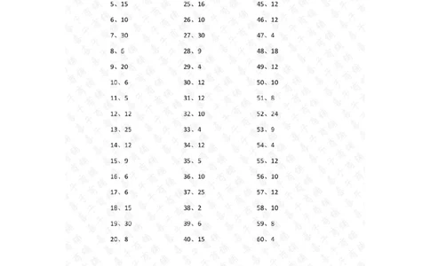 表内乘法第41-60篇（初级）答案_小学数学口算竖式脱式计算应用题一二三四五六年级上下册电_小学数学口算题库电子版（1-6）_小学数学口算二年级_口算题适合2年级