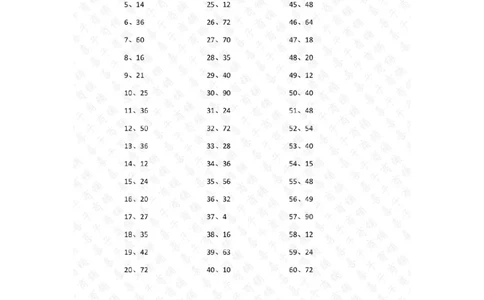 表内乘法第41-60篇（高级）答案_小学数学口算竖式脱式计算应用题一二三四五六年级上下册电_小学数学口算题库电子版（1-6）_小学数学口算二年级_口算题适合2年级