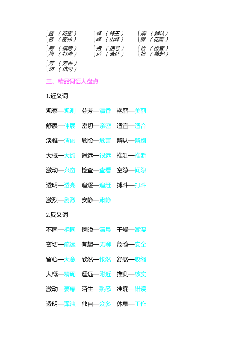 知识小结-第四单元_三年级上下册资料_小学三年级学习资料-25年更新版_3-02、小学三年级语文下册_3-2-1、学习资料、复习、知识点、归纳汇总_语文3年级1-8单元知识小结