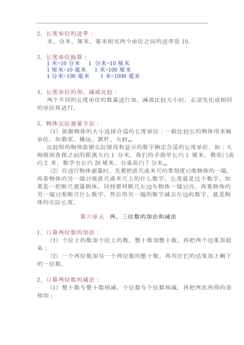 苏教版2年级下册数学知识点_二年级上下册资料_小学二年级学习资料-25年更新版_2-04、小学二年级数学下册_2-4-1、复习、知识点、归纳汇总_苏教版