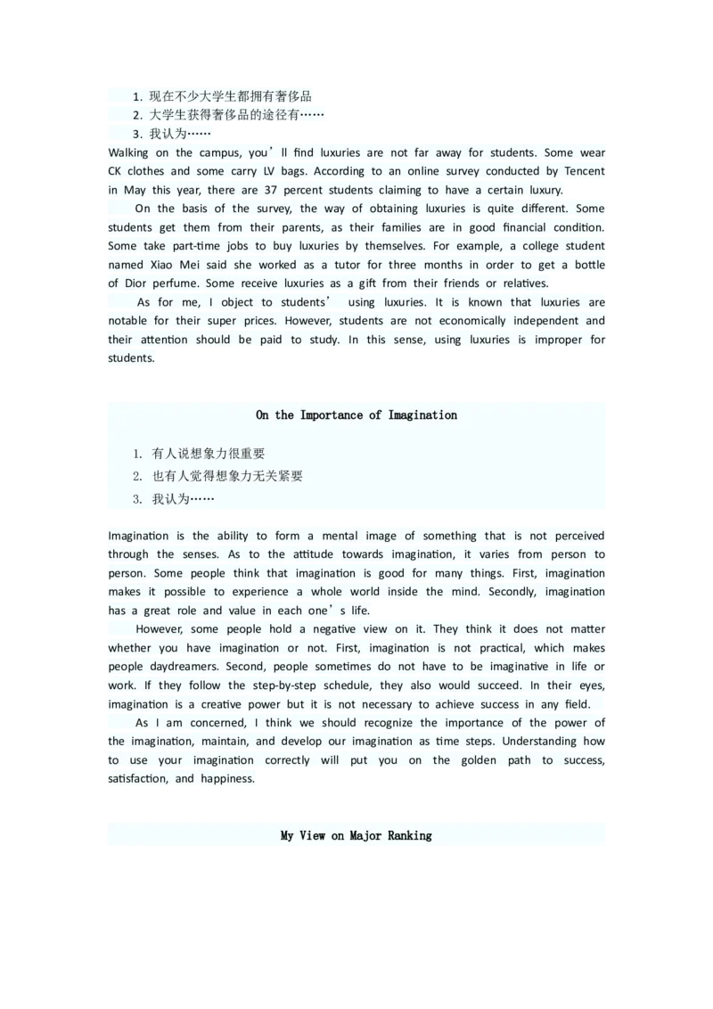 CET-6六级考试必备范文10篇_六级_六级写作专项_六级写作