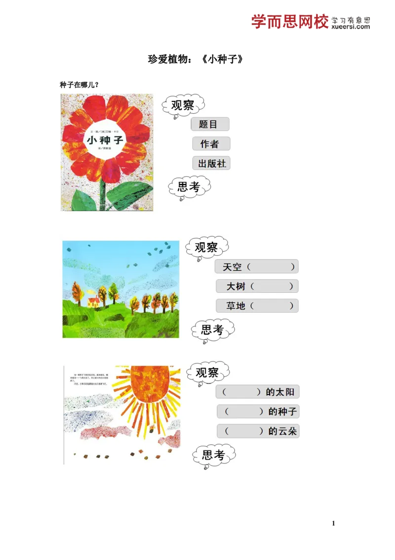 珍爱植物：《小种子》_小学生作文专项名师课合集16套小学~视频+PDF_021.探秘图画王国&mdash;看图作文全攻略_第3讲珍爱植物：《小种子》