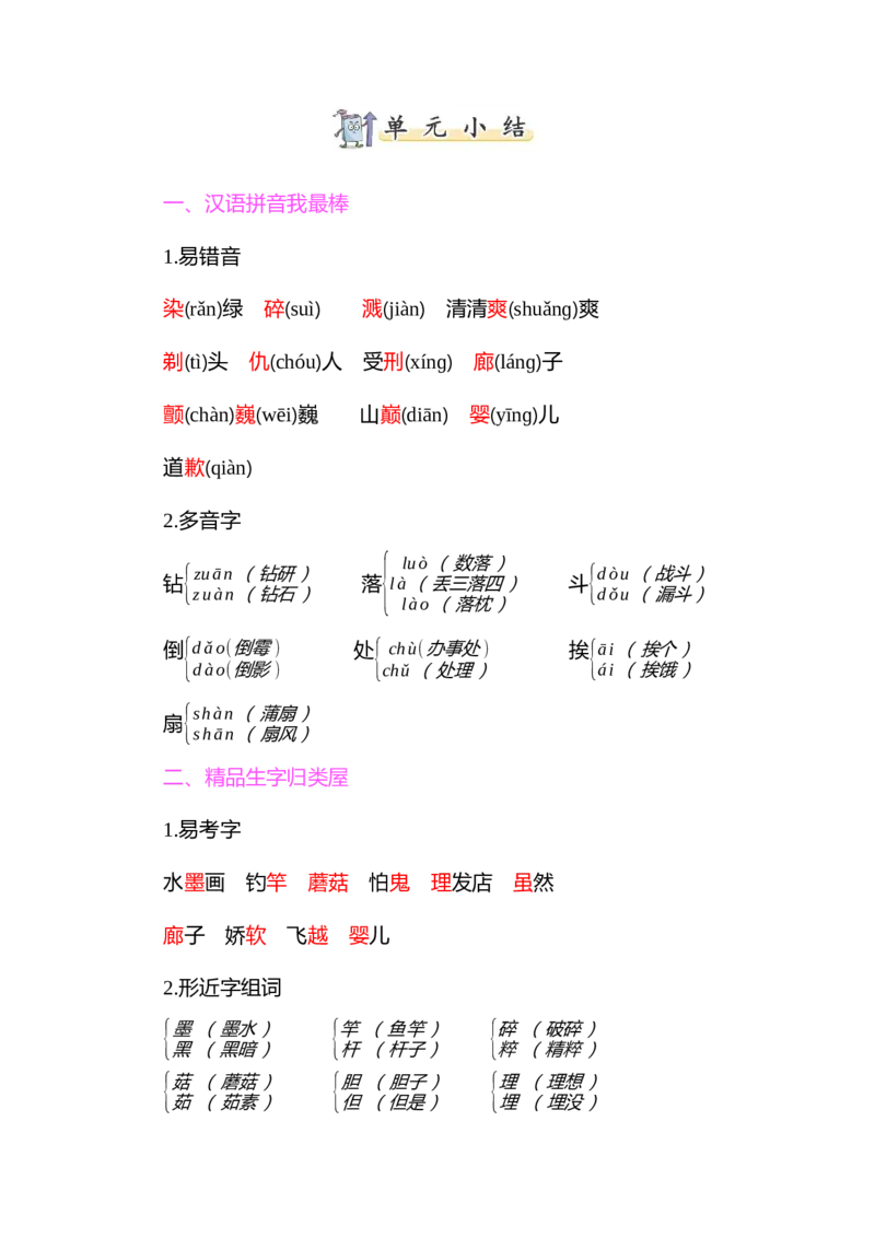 知识小结-第六单元_三年级上下册资料_小学三年级学习资料-25年更新版_3-02、小学三年级语文下册_3-2-1、学习资料、复习、知识点、归纳汇总_语文3年级1-8单元知识小结