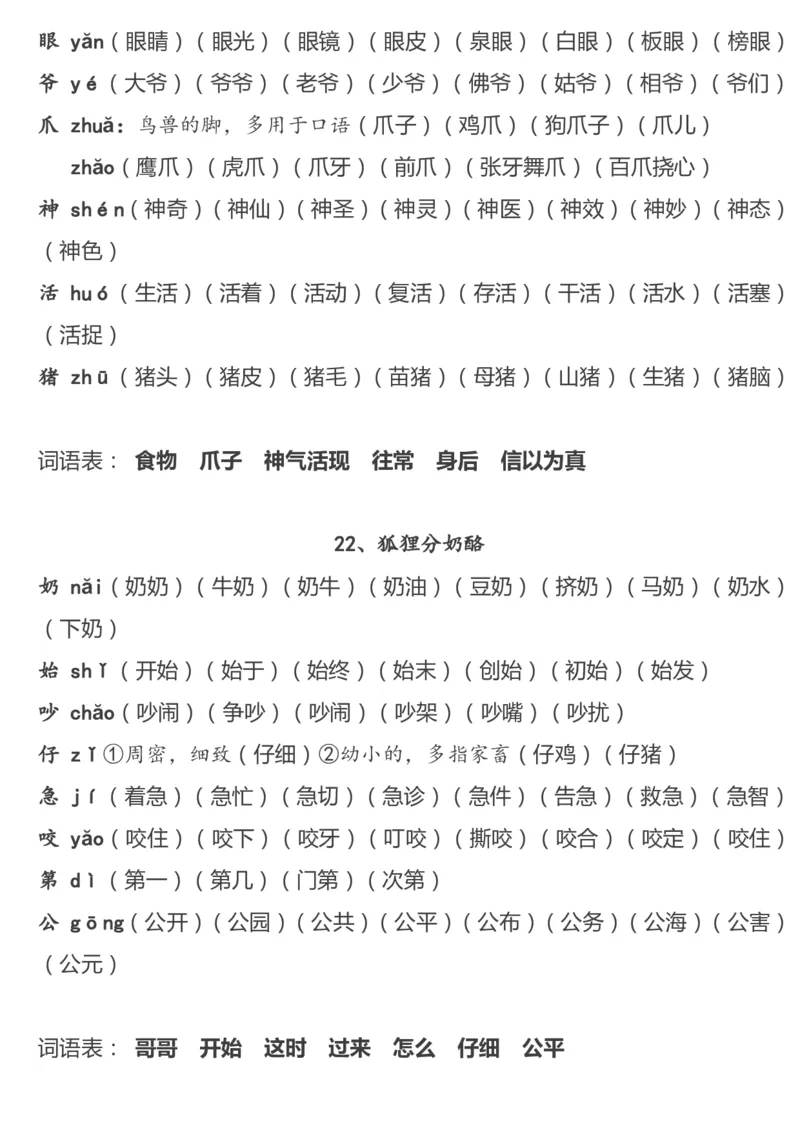 精心整理丨部编二年级语文上册重点字词汇总_二年级上下册资料_小学二年级学习资料-25年更新版_2-01、小学二年级语文上册_2-1-1、复习、知识点、归纳汇总_知识汇总