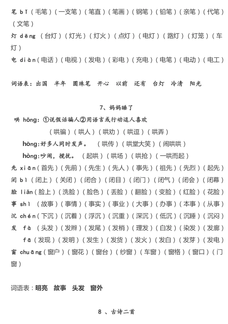 精心整理丨部编二年级语文上册重点字词汇总_二年级上下册资料_小学二年级学习资料-25年更新版_2-01、小学二年级语文上册_2-1-1、复习、知识点、归纳汇总_知识汇总
